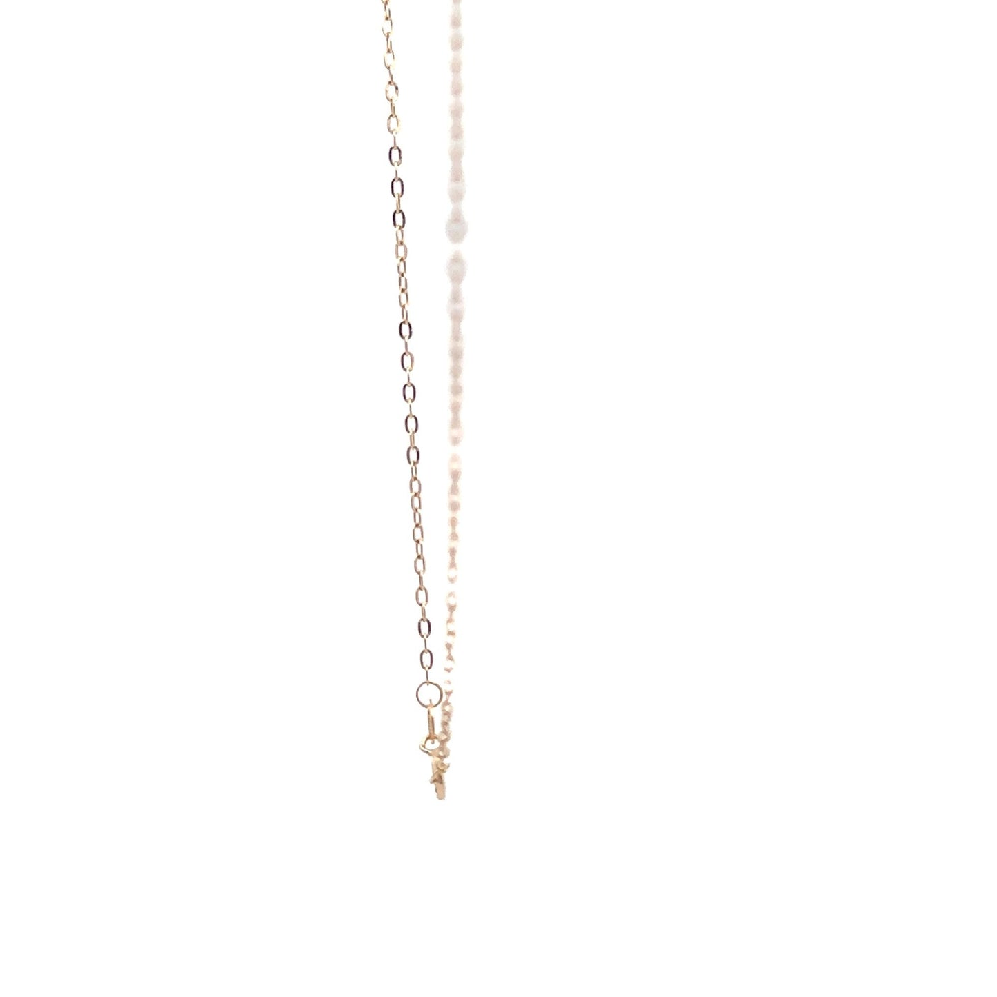 18K Gold Necklace Chain 17.75 inches Pendant Ball Frosted - Rafant