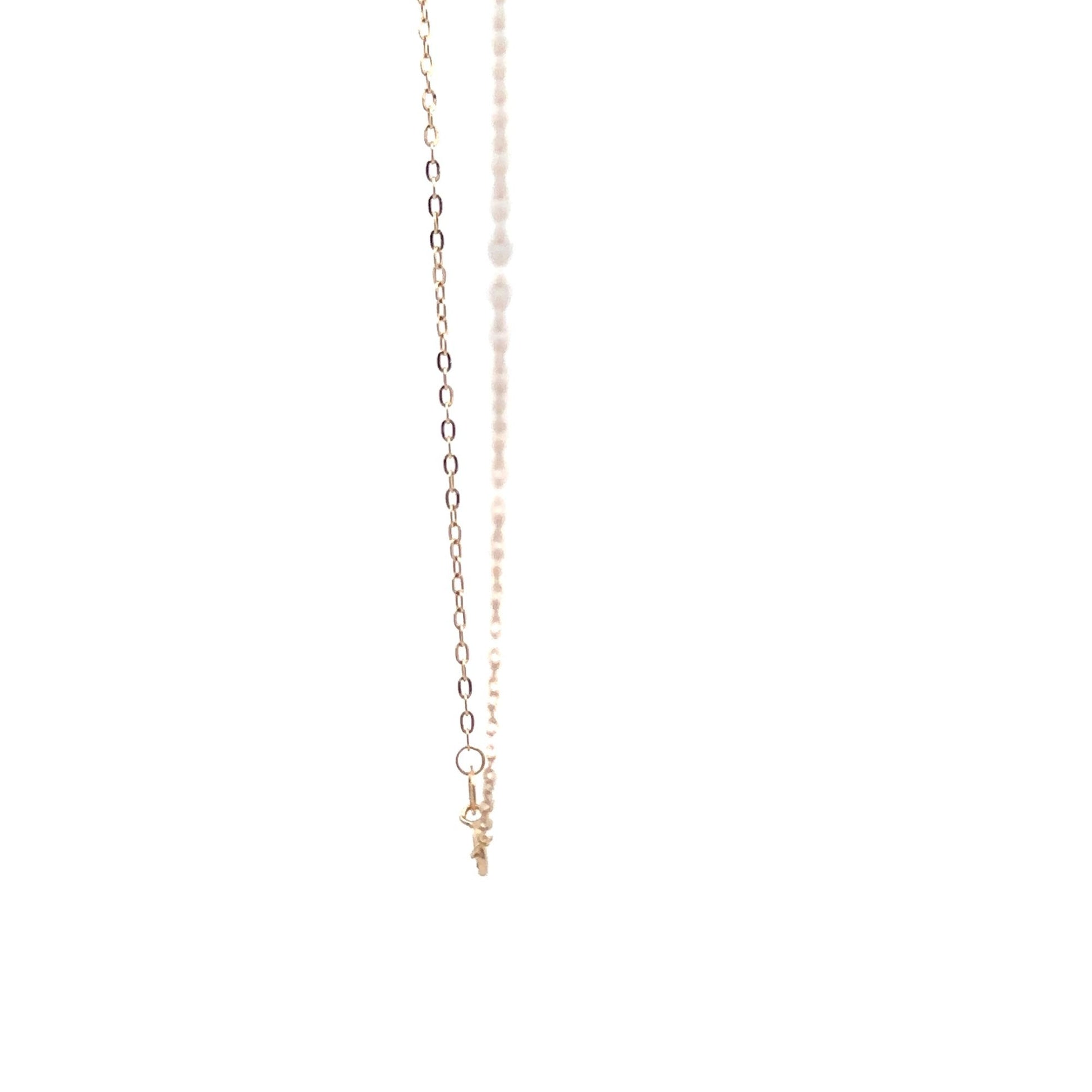 18K Gold Necklace Chain 17.75 inches Pendant Ball Frosted - Rafant