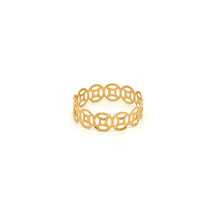 Load image into Gallery viewer, 18K Gold Ring Coin Good Luck Fortune 0.63 grams Size 7.5 - Rafant
