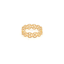 Load image into Gallery viewer, 18K Gold Ring Coin Good Luck Fortune 0.63 grams Size 7.5 - Rafant
