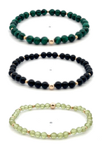Load image into Gallery viewer, Natural Gemstones Mini 3-4mm 18K Yellow Gold Charm Bead Birthstone
