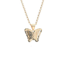 Load image into Gallery viewer, 18K Gold Necklace Rolo Chain 19.5&quot; Butterfly Pendant 2.90 grams
