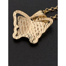 Load image into Gallery viewer, 18K Gold Necklace Rolo Chain 19.5&quot; Butterfly Pendant 2.90 grams
