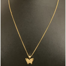 Load image into Gallery viewer, 18K Gold Necklace Rolo Chain 19.5&quot; Butterfly Pendant 2.90 grams

