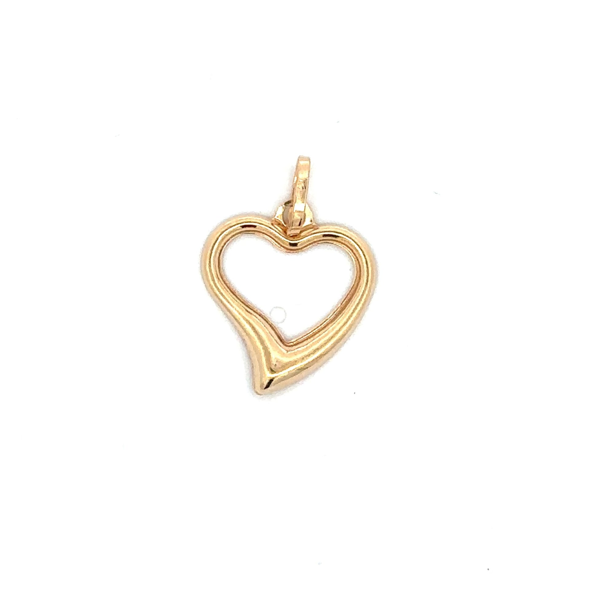 18K Gold Pendant Open Heart 0.66grams - Rafant