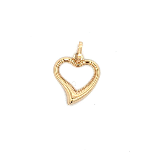 18K Gold Pendant Open Heart 0.66grams - Rafant