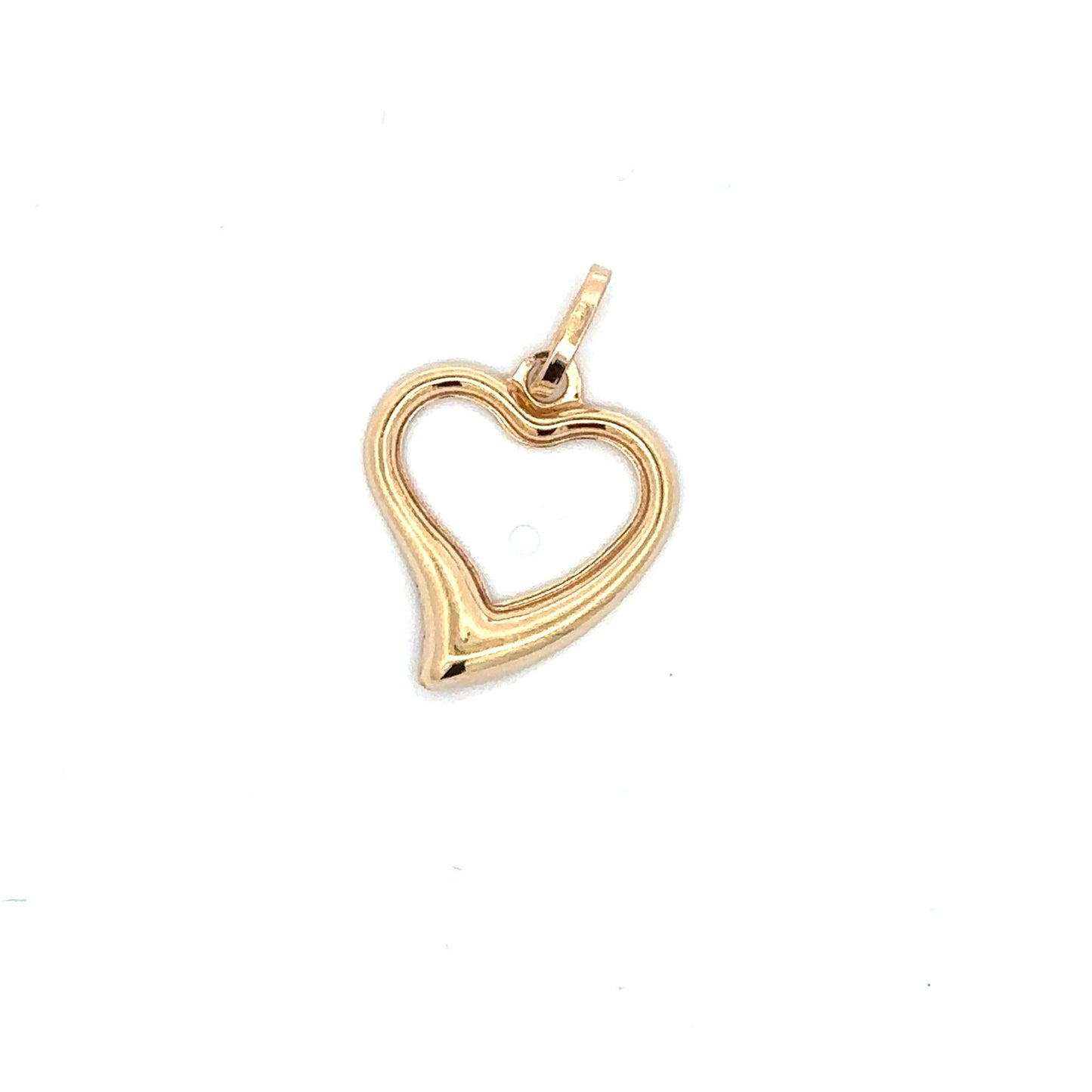 18K Gold Pendant Open Heart 0.66grams - Rafant