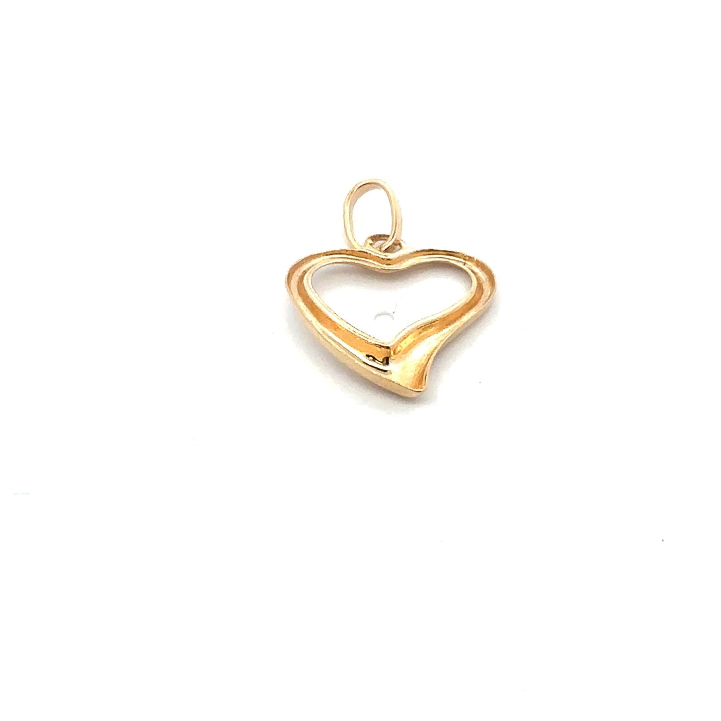 18K Gold Pendant Open Heart 0.66grams - Rafant