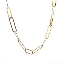 Load image into Gallery viewer, 18K Gold Paperclips Chain Link Necklace 17.5 inches 4.80 grams - Rafant
