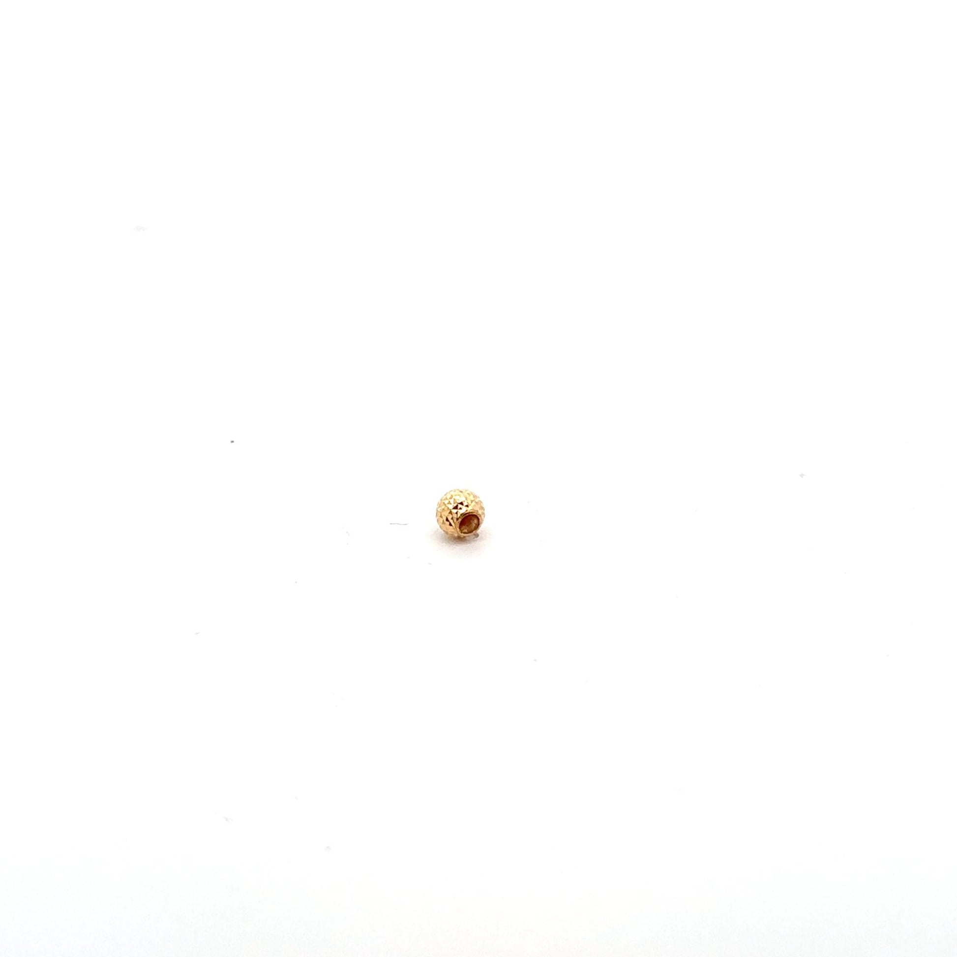 18K Gold Ball Textured Bead Spacer Tiny DIY Bracelet Necklace - Rafant