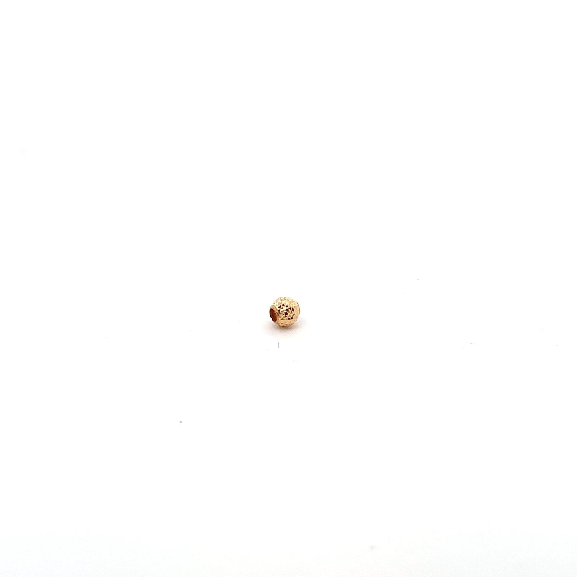 18K Gold Ball Textured Bead Spacer Tiny DIY Bracelet Necklace - Rafant