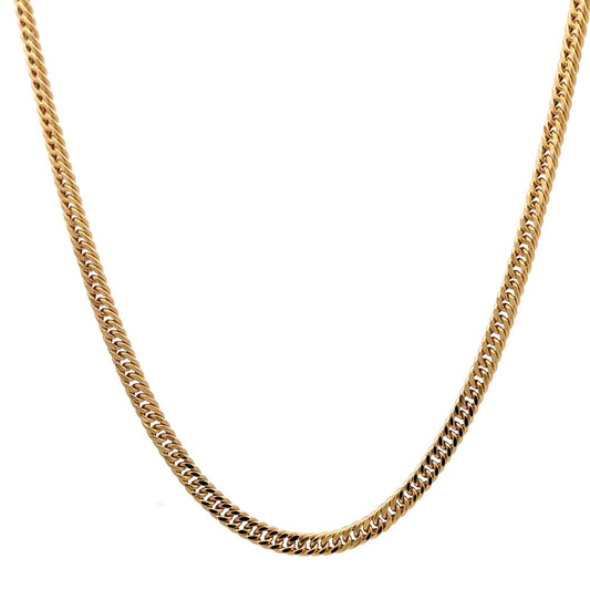 18K Gold Necklace Curb Link 18 inches Chain - Rafant