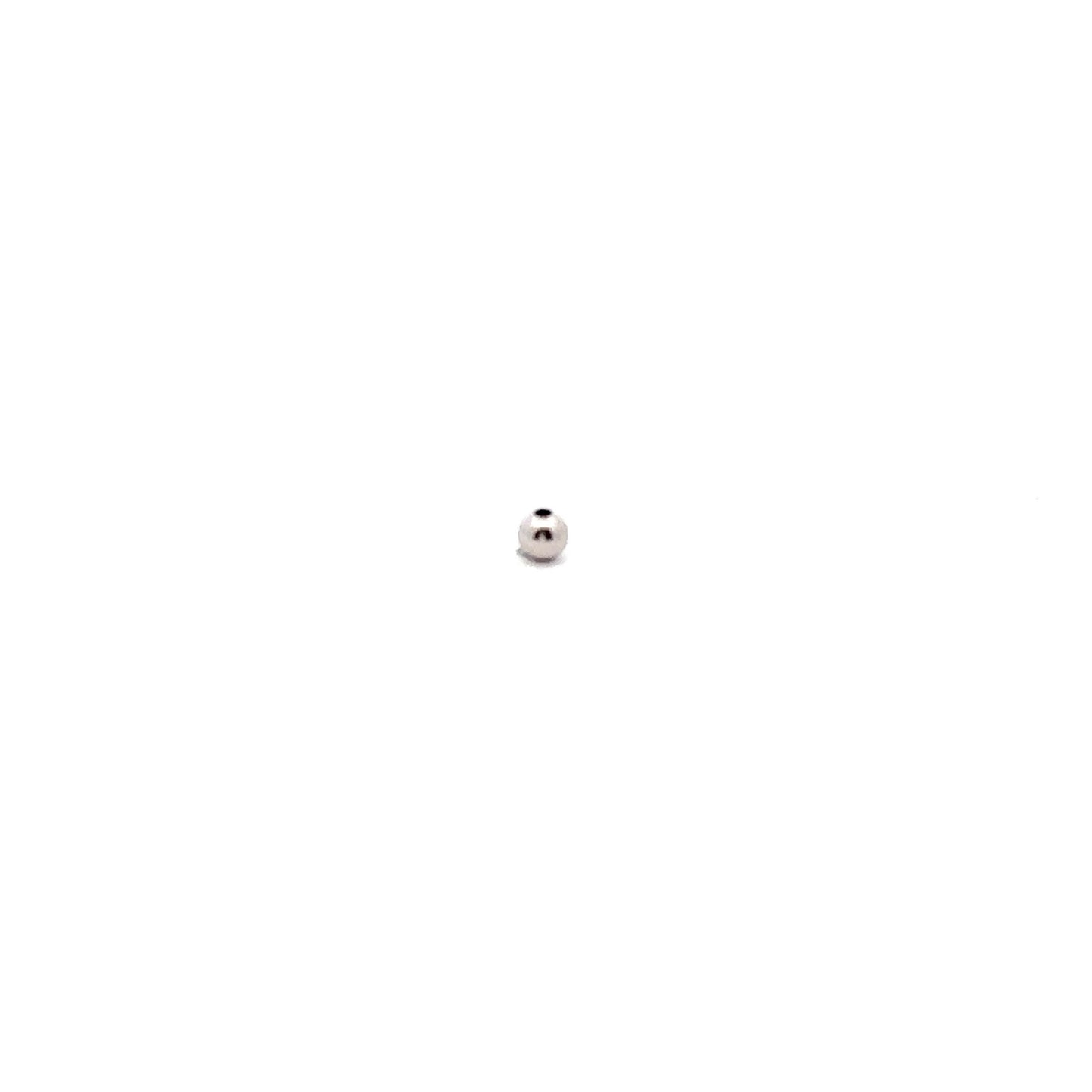 18K White Gold Ball Bead Spacer Small DIY Bracelet Necklace Making 3.6mm - Rafant
