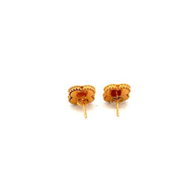 Load image into Gallery viewer, 18K Gold Earrings Stud Clover Black Onyx
