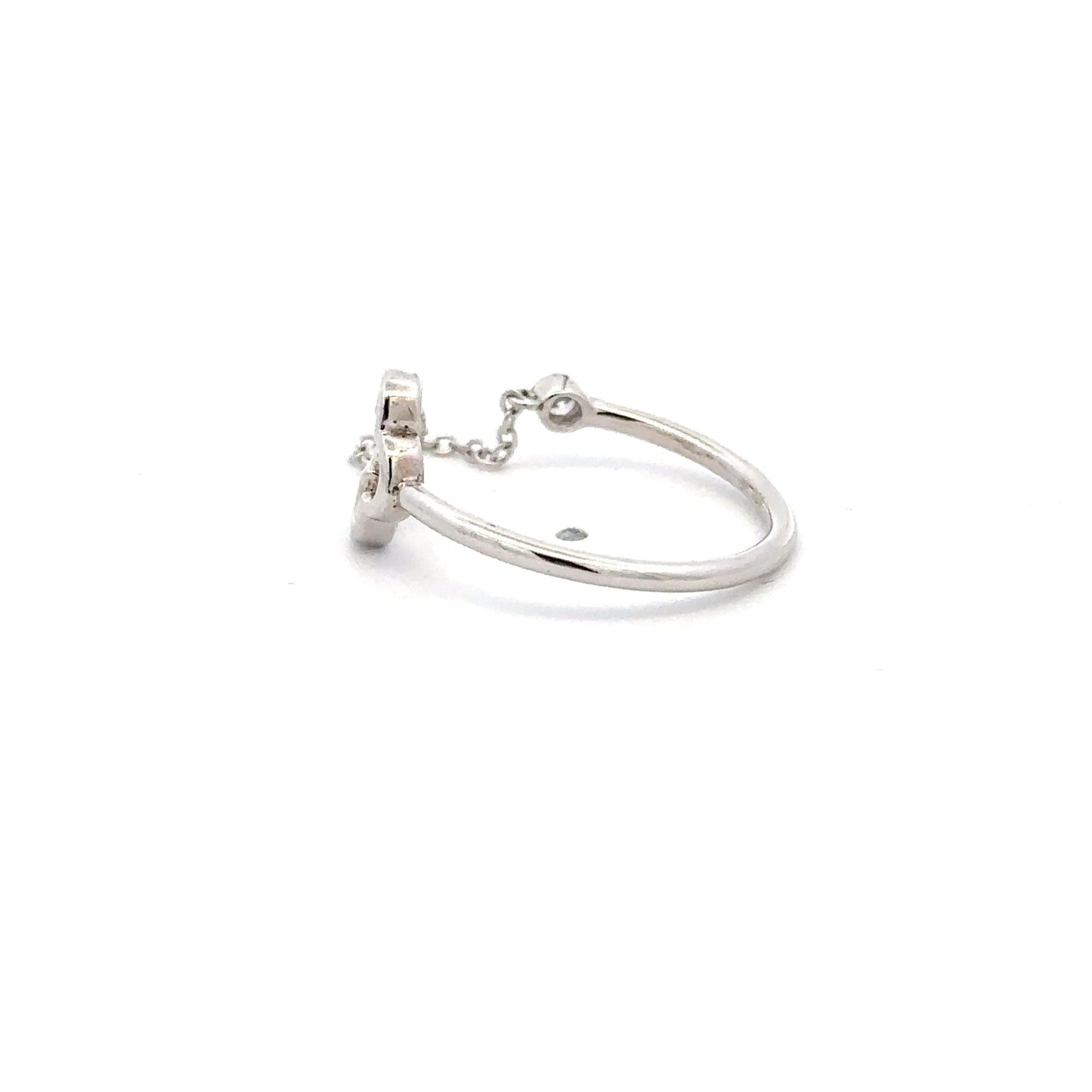 925 Sterling Silver Ring Flower Size 7 - Rafant