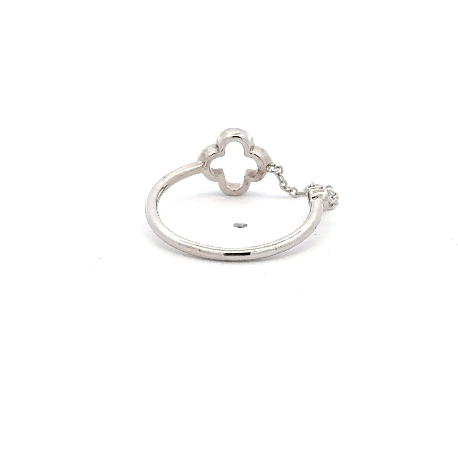 925 Sterling Silver Ring Flower Size 7 - Rafant