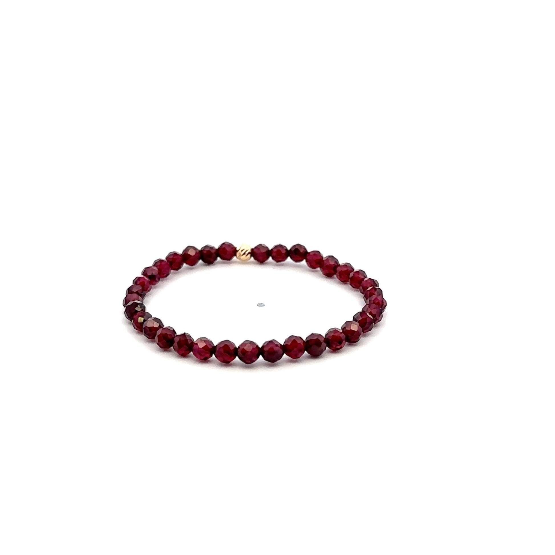 Natural Garnet Gemstone Mini 3mm 18K Charm Bead January Birthstone - Rafant