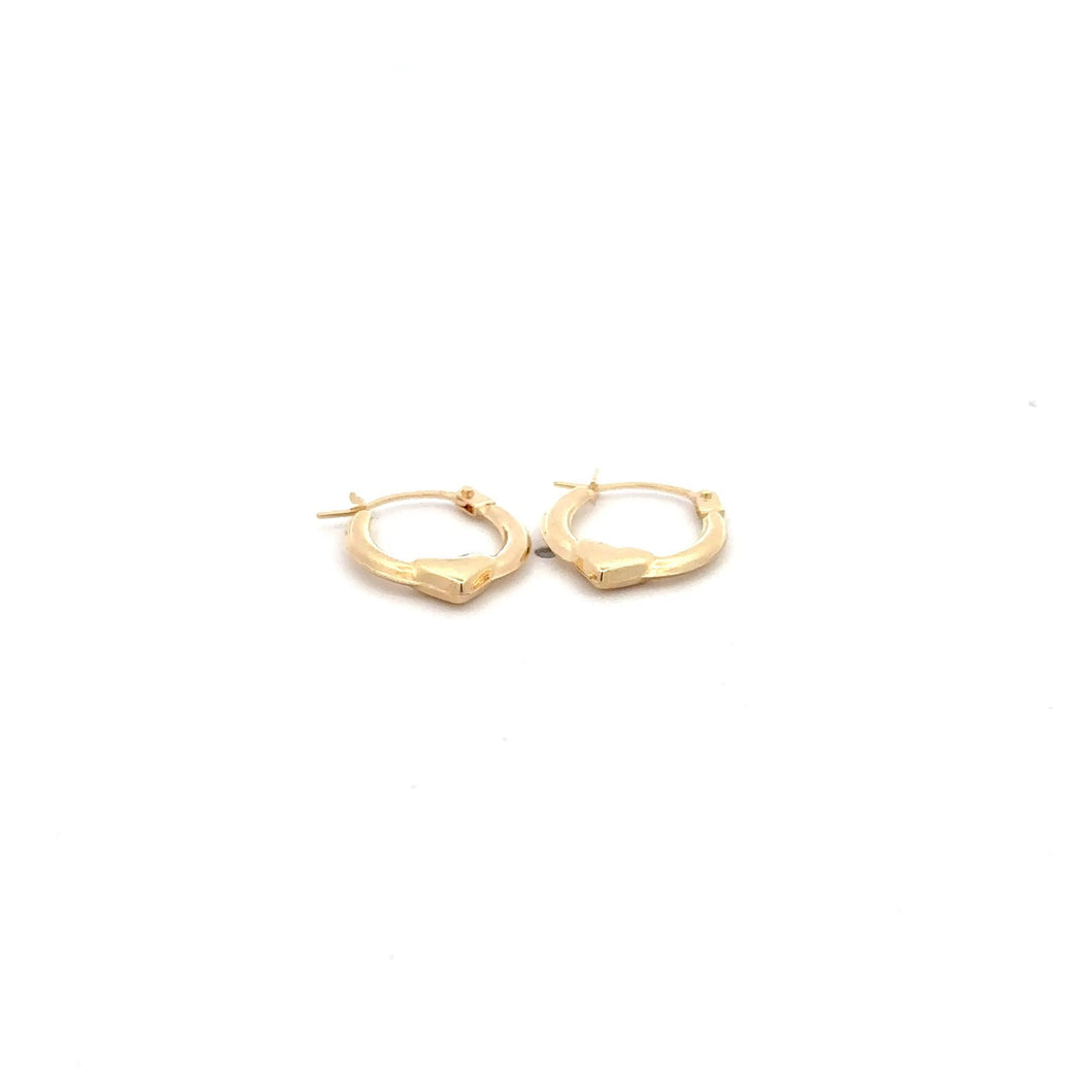 14k Gold Earrings Hoops Heart - Rafant