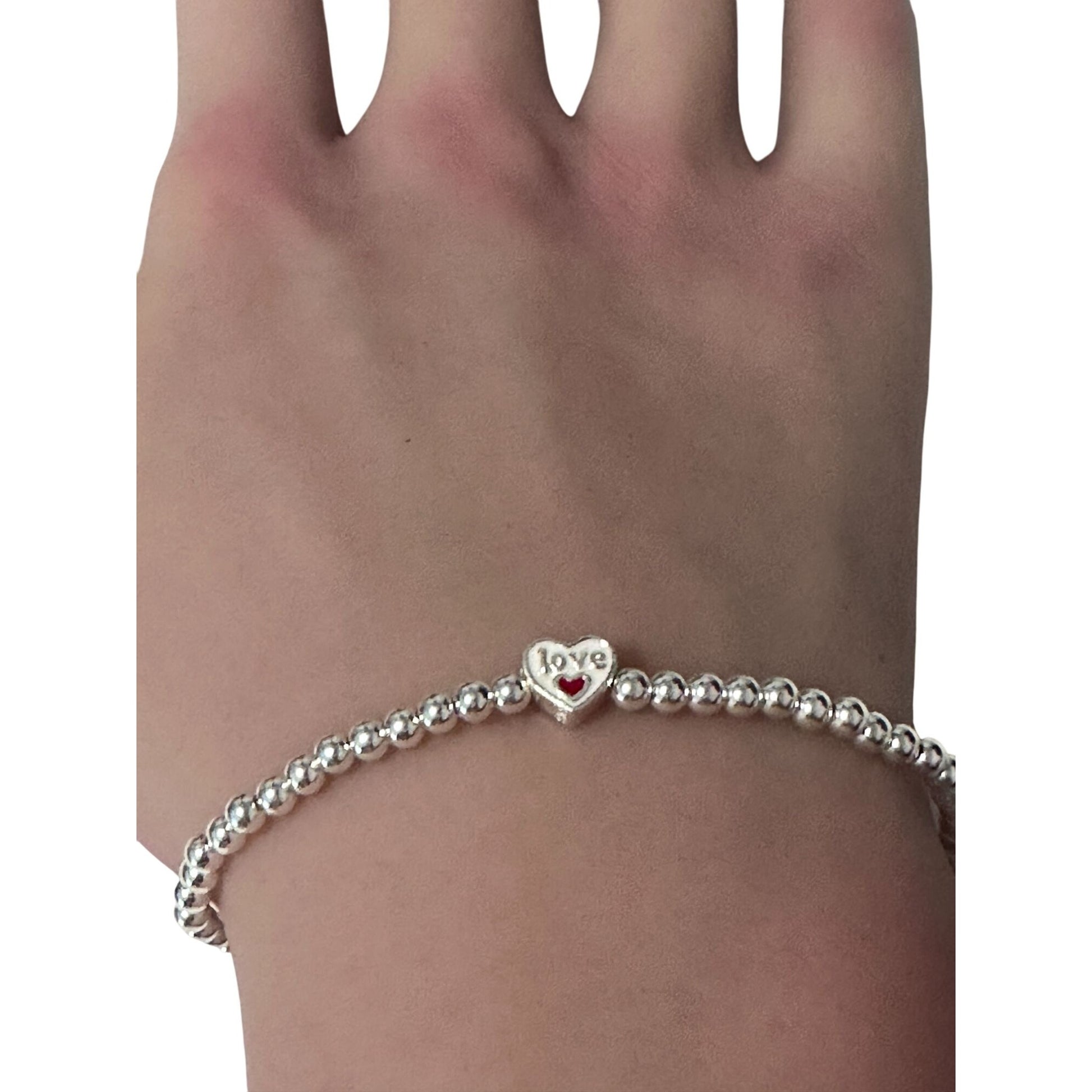 925 Sterling Silver Beaded Stretch Stacking Bracelet - Rafant