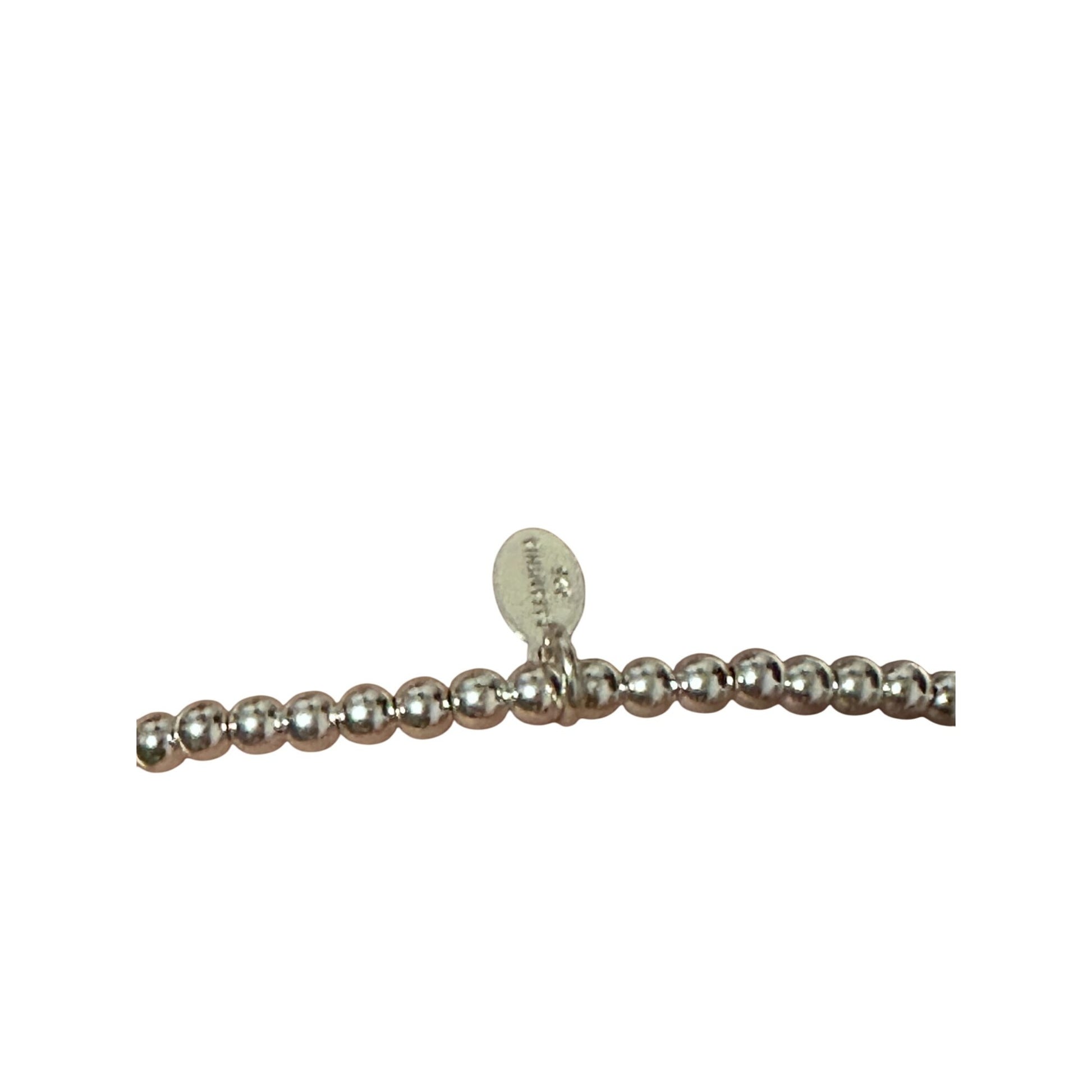 925 Sterling Silver Beaded Stretch Stacking Bracelet - Rafant