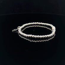 Load image into Gallery viewer, 925 Sterling Silver Beaded Stretch Stacking Bracelet MOP Letters Initials
