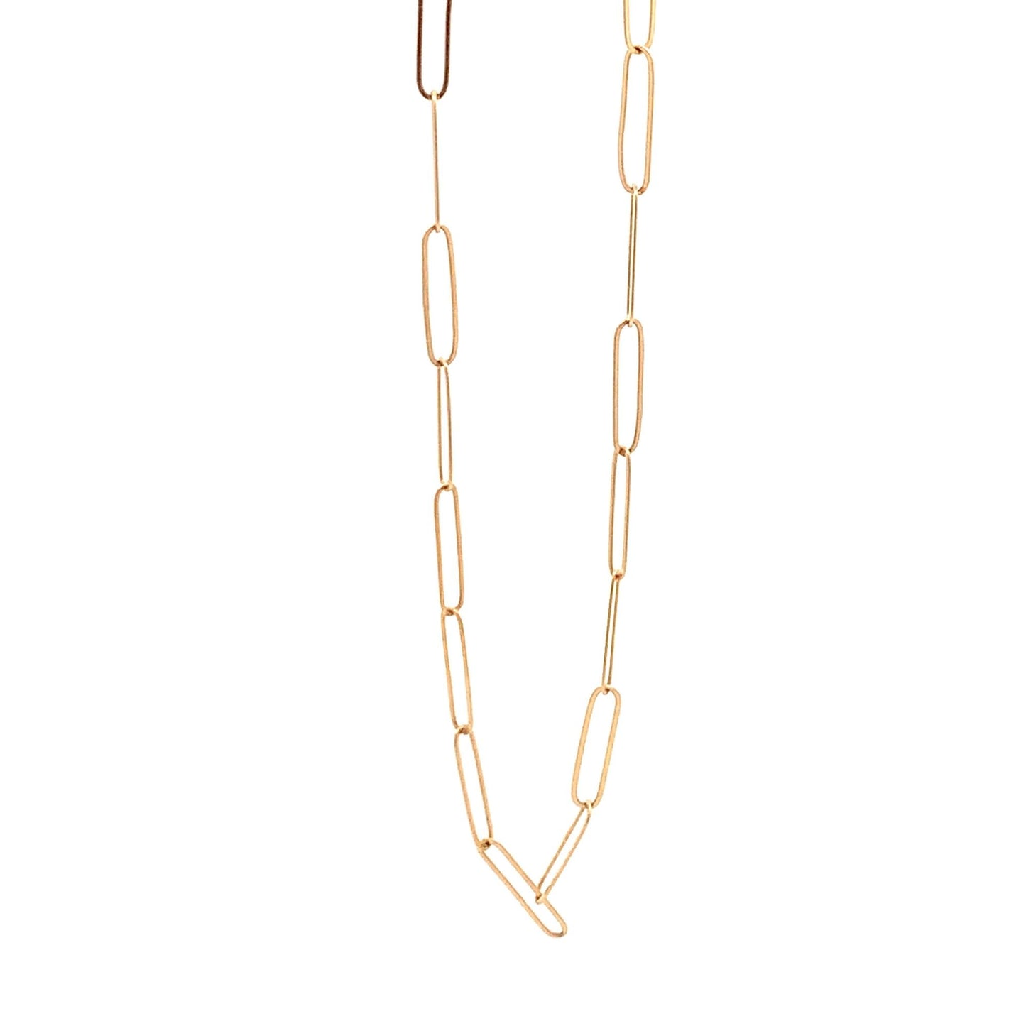 18K Yellow Gold Bracelet Paperclip 1 gram Size 8 inches - Rafant