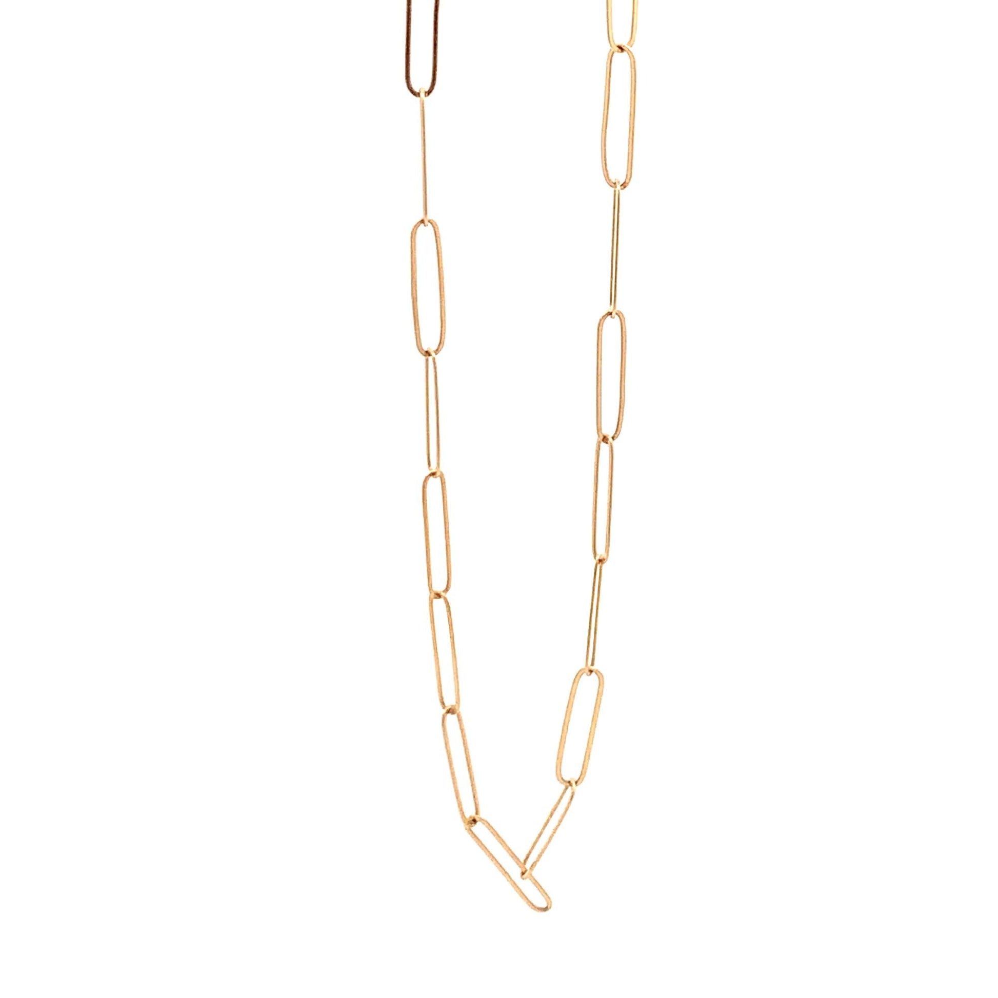 18K Yellow Gold Bracelet Paperclip 1 gram Size 8 inches - Rafant