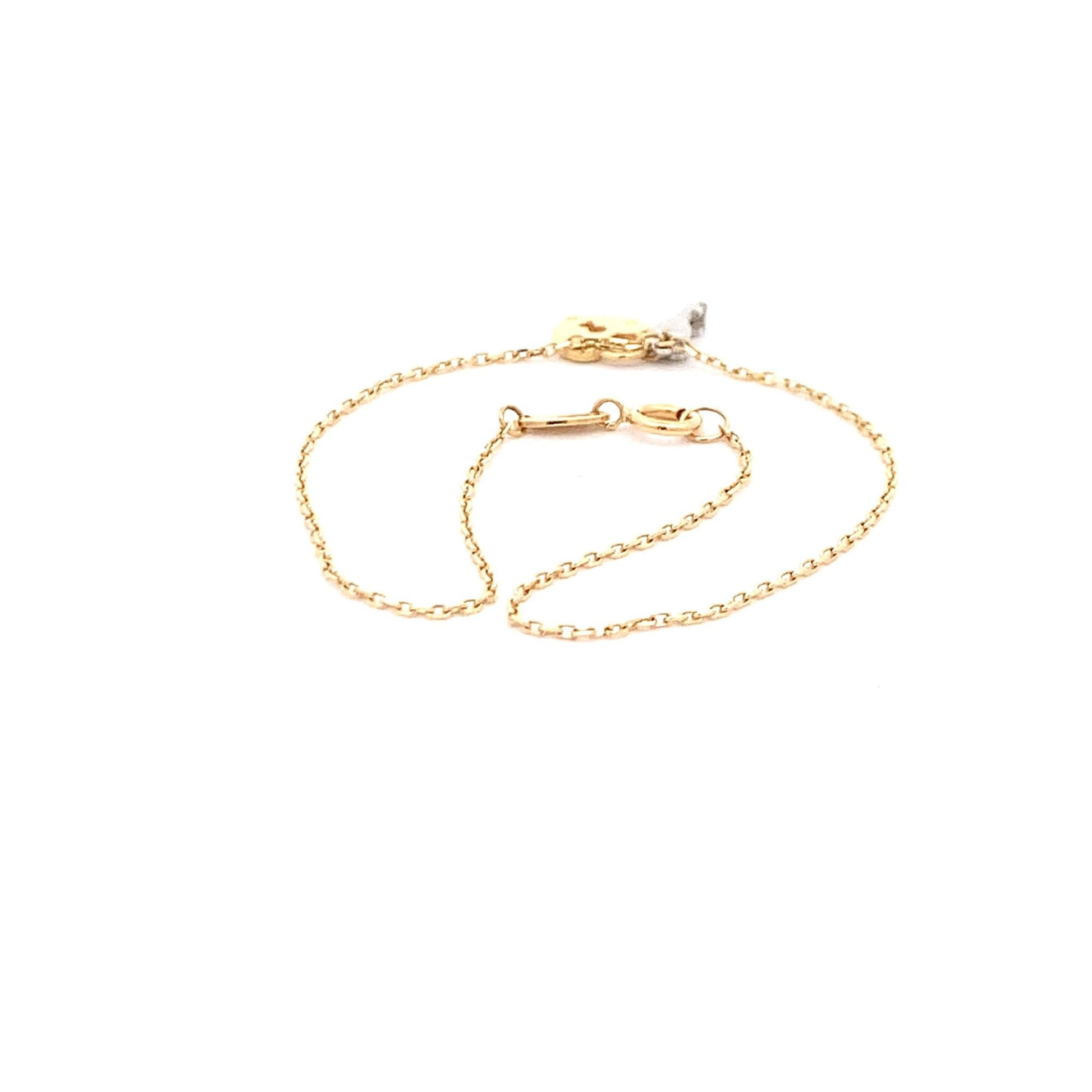 18K Gold Two Tone Gold Bracelet Charms Size 7.5 inches - Rafant