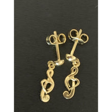 Load image into Gallery viewer, 18K Gold Music Note Drop Dangling Earrings 2.12 grams - Rafant
