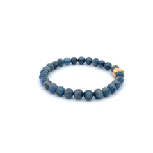 Load image into Gallery viewer, 18K Gold Money Bag Lucky Charm Beads Bracelet Gemstones Kyanite 6mm - Rafant
