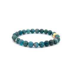 Load image into Gallery viewer, 18K Gold Money Bag Lucky Charm Beads Bracelet Gemstones Apatite 6mm - Rafant
