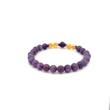 Load image into Gallery viewer, 18K Gold Dragon Pixiu Double Piyao Lucky Charm Bracelet Gemstones Lilac Jade 6mm - Rafant
