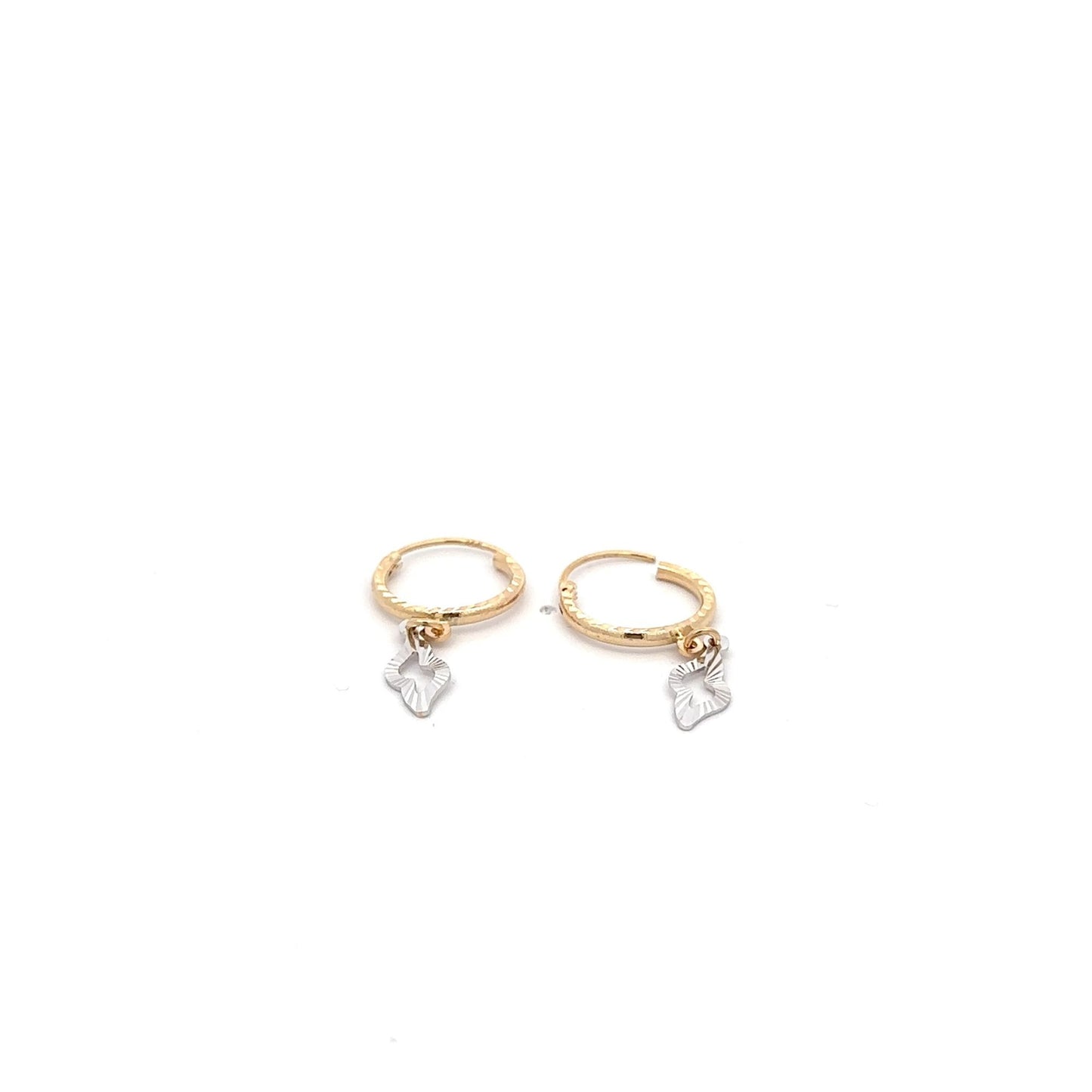 18K Gold Earrings Hoops Two Tone - Rafant