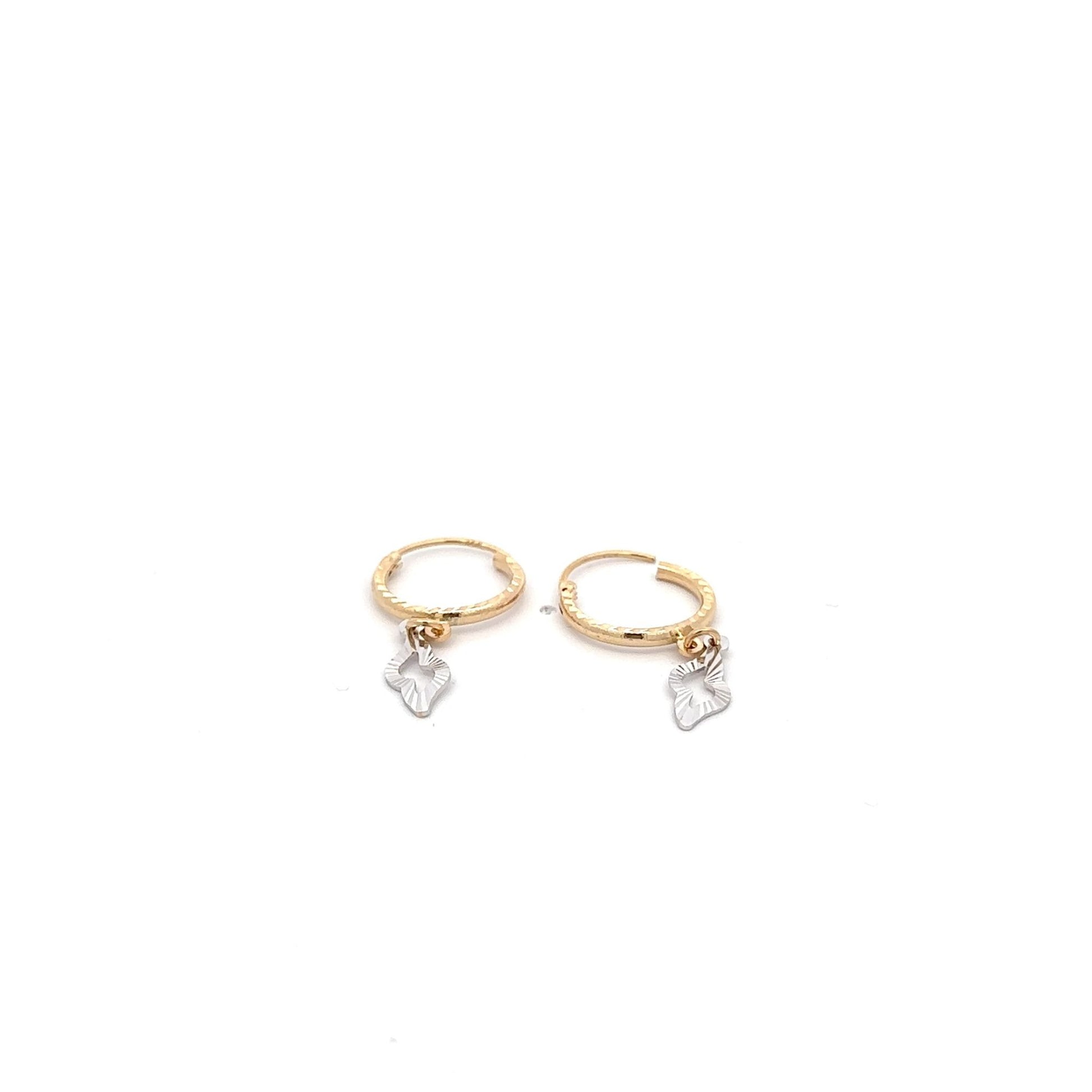 18K Gold Earrings Hoops Two Tone - Rafant