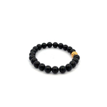 Load image into Gallery viewer, 18K Gold Money Ball Lucky Bracelet Gemstones Natural Black Tourmaline 6mm - Rafant
