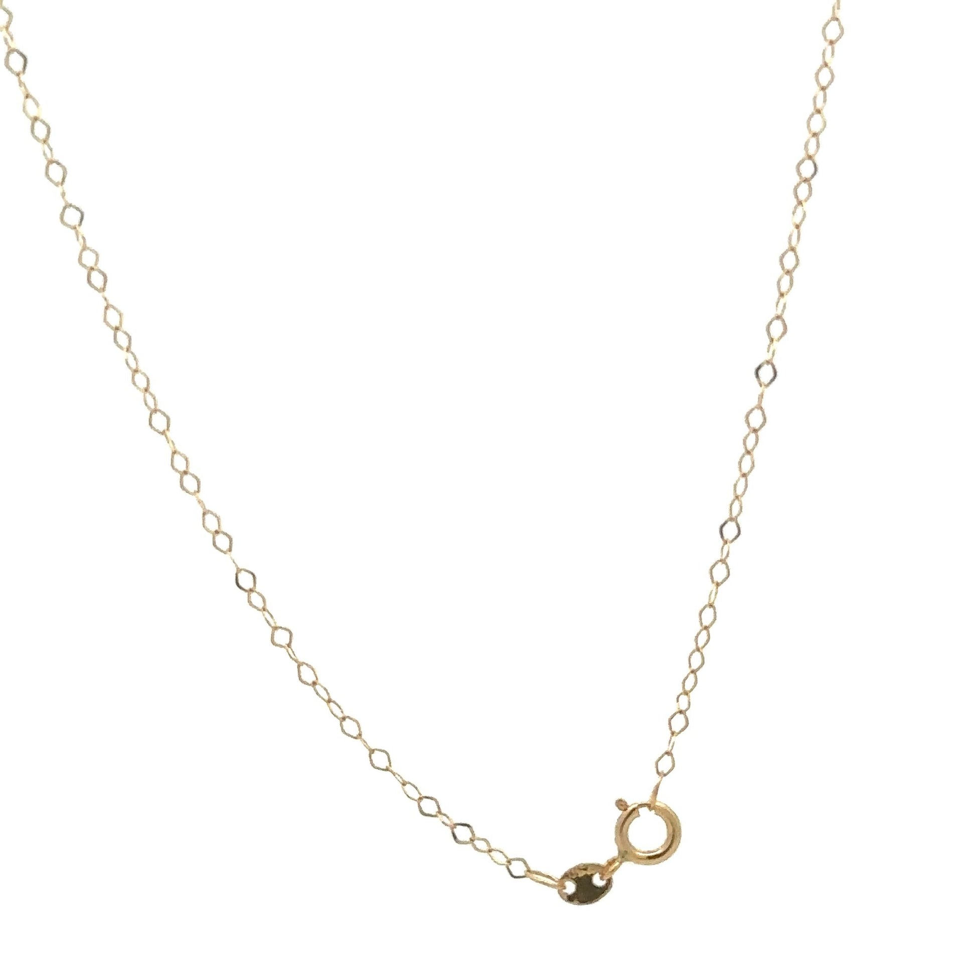 18K Yellow Gold Necklace Chain 17.5 inches Carnelian Ball Pendant 1.66 grams - Rafant