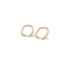 Load image into Gallery viewer, 18K Gold Earrings Oval hoops - Rafant
