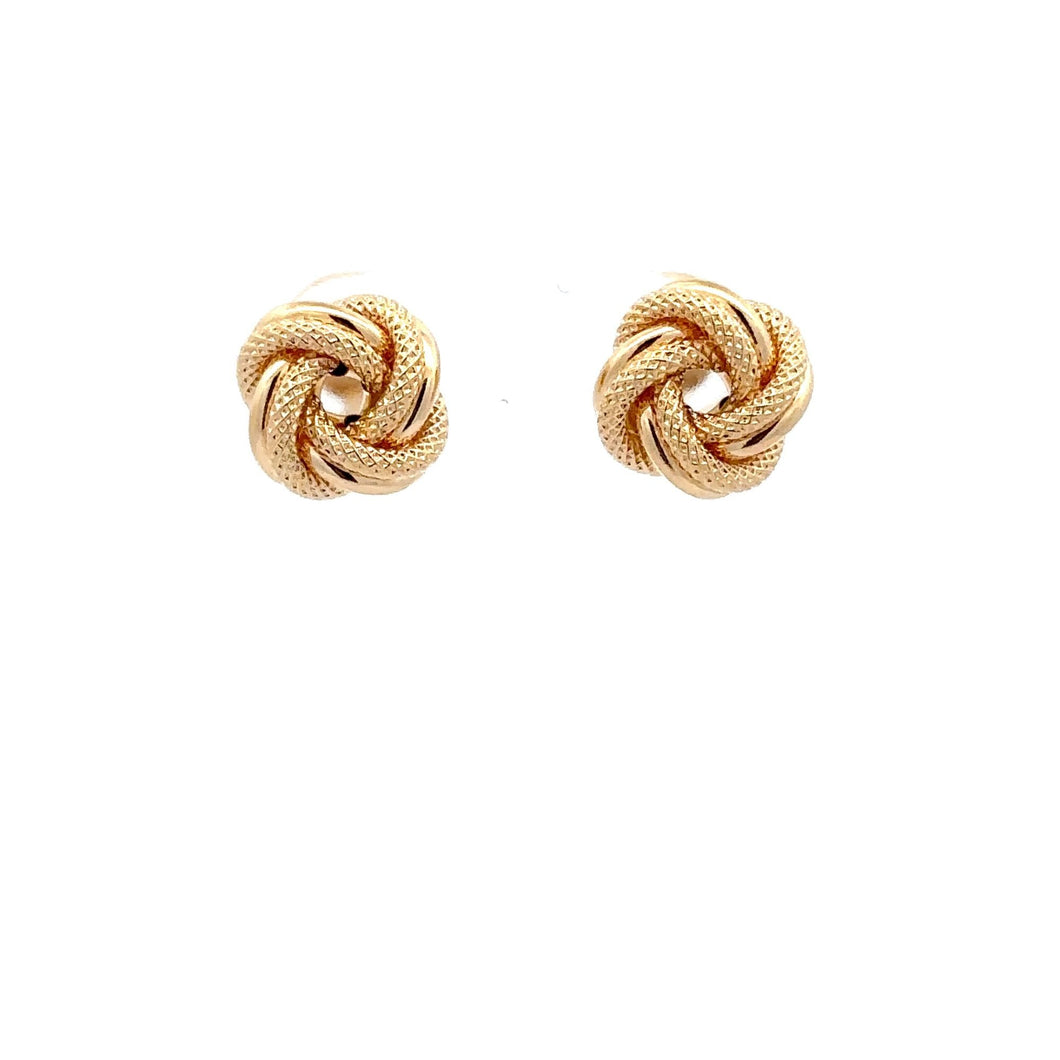 18K Gold Earrings Knot Stud 2.12 grams - Rafant