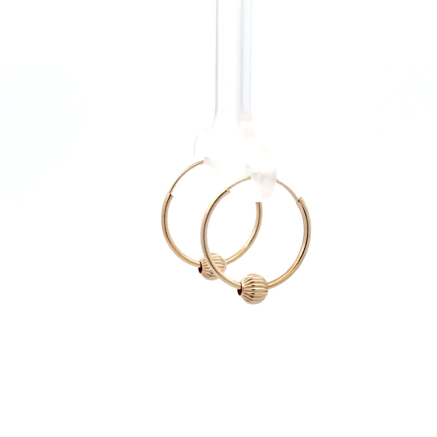 14k Gold Endless Tubular Hoops Earrings Continuous Size 15.5mm - Rafant