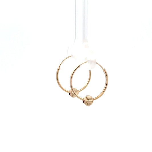 14k Gold Endless Tubular Hoops Earrings Continuous Size 15.5mm - Rafant