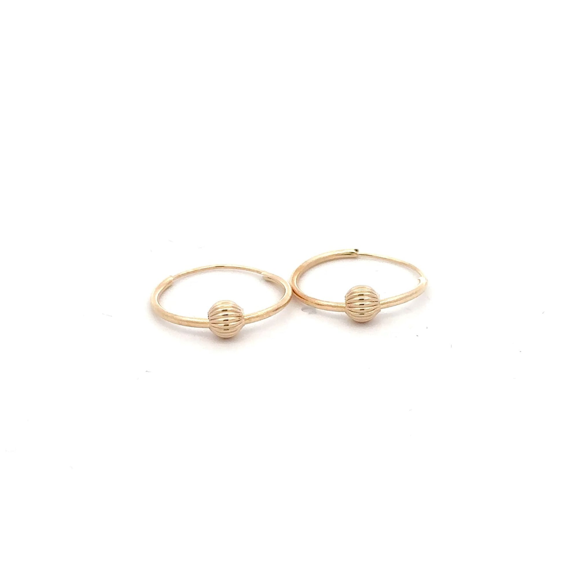 14k Gold Endless Tubular Hoops Earrings Continuous Size 15.5mm - Rafant