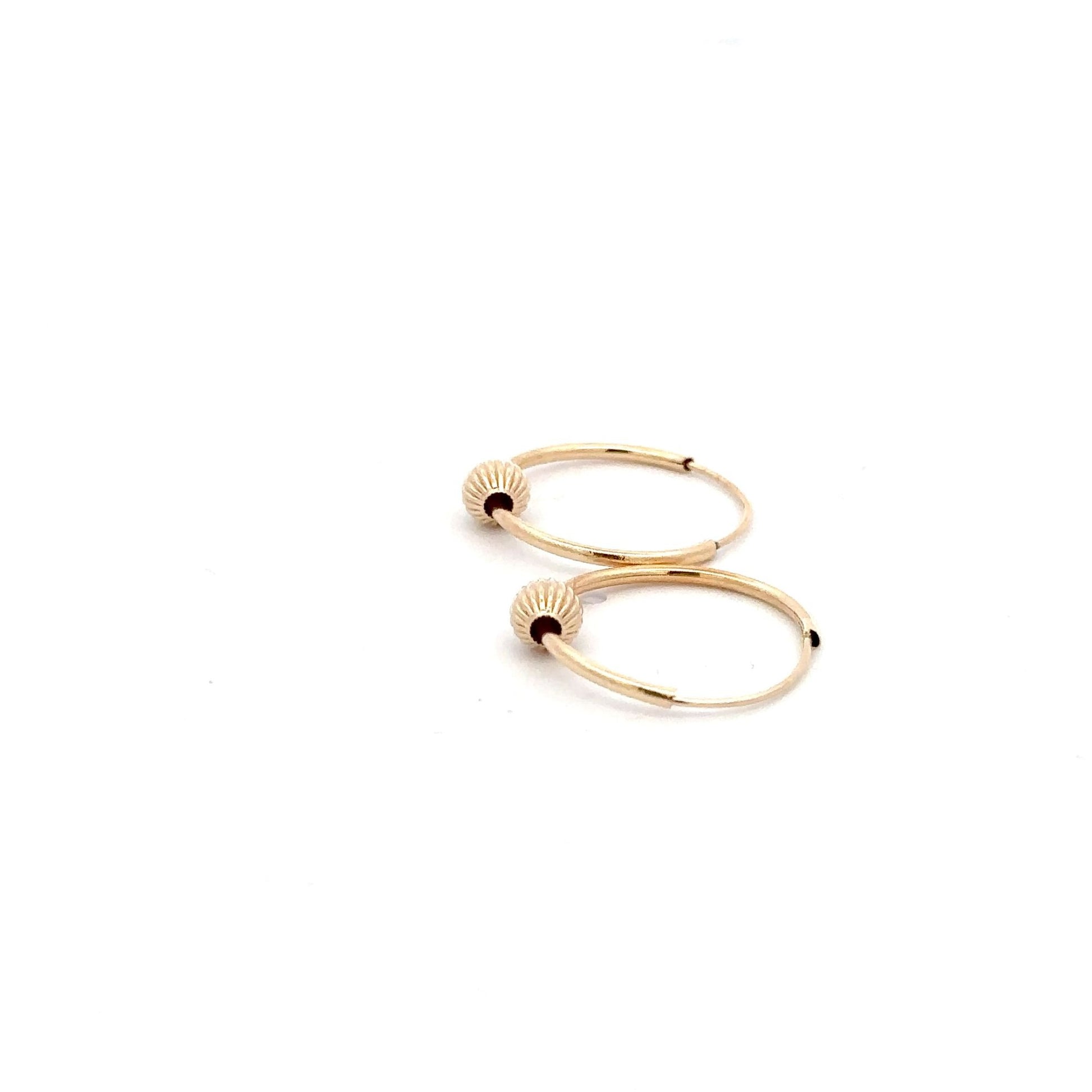 14k Gold Endless Tubular Hoops Earrings Continuous Size 15.5mm - Rafant