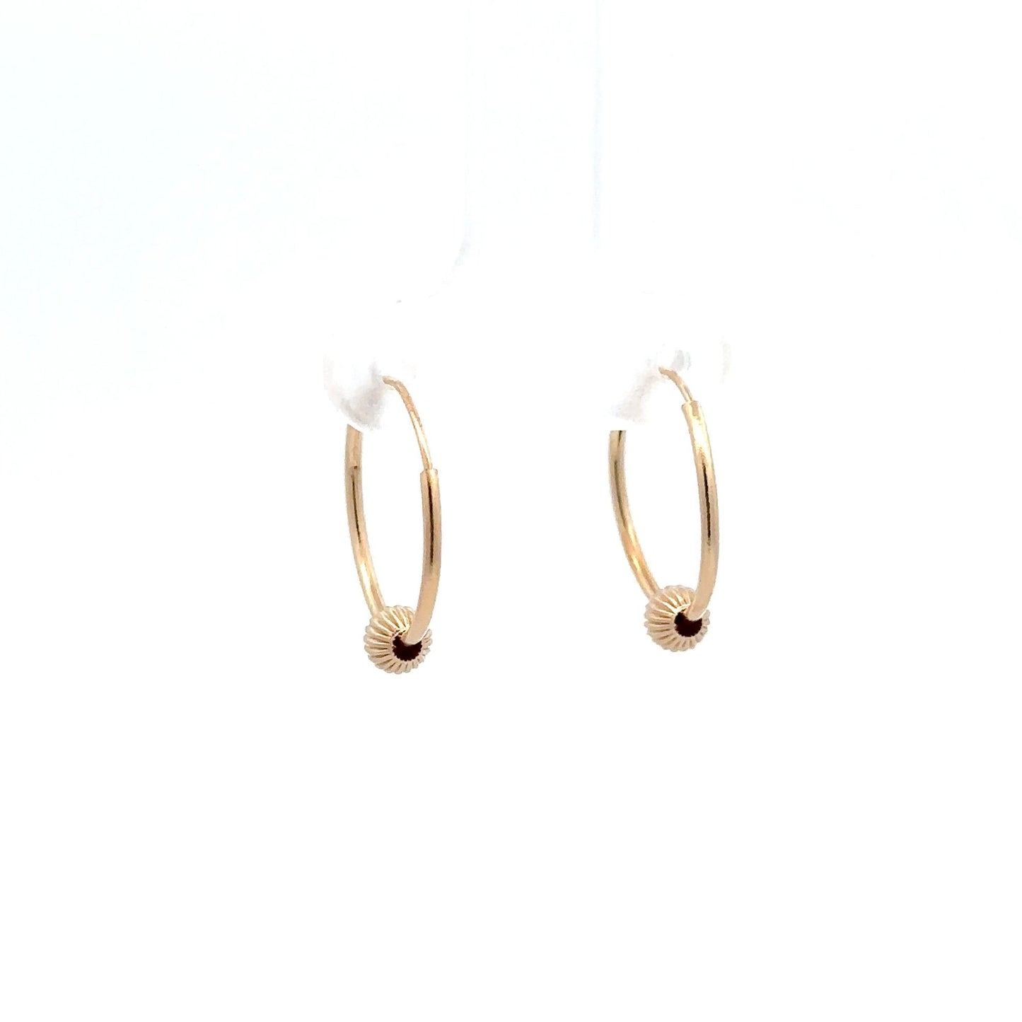 14k Gold Endless Tubular Hoops Earrings Continuous Size 15.5mm - Rafant