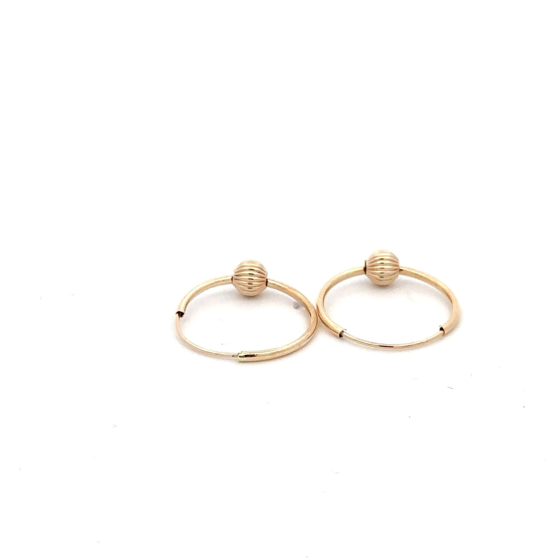 14k Gold Endless Tubular Hoops Earrings Continuous Size 15.5mm - Rafant