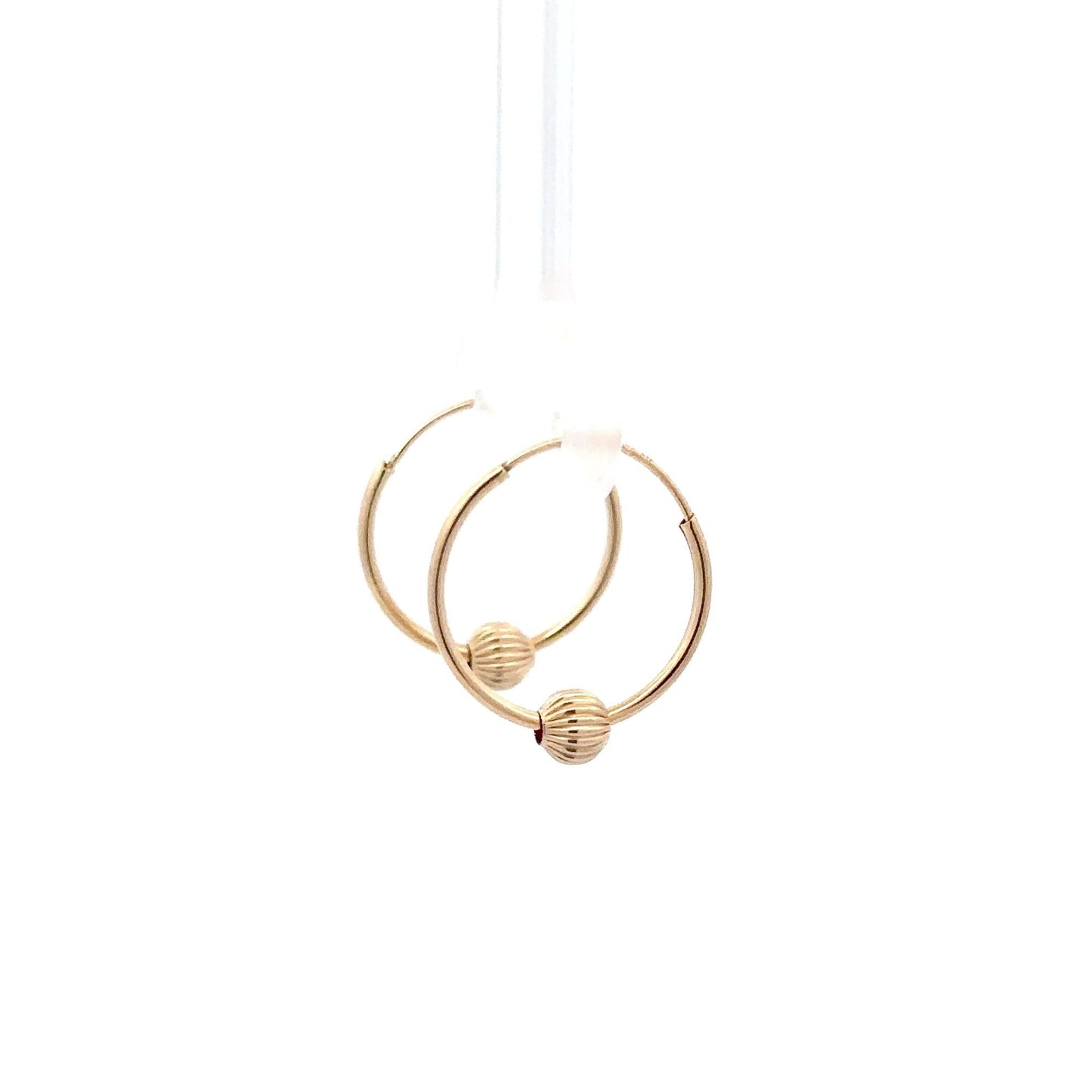 14k Gold Endless Tubular Hoops Earrings Continuous Size 15.5mm - Rafant