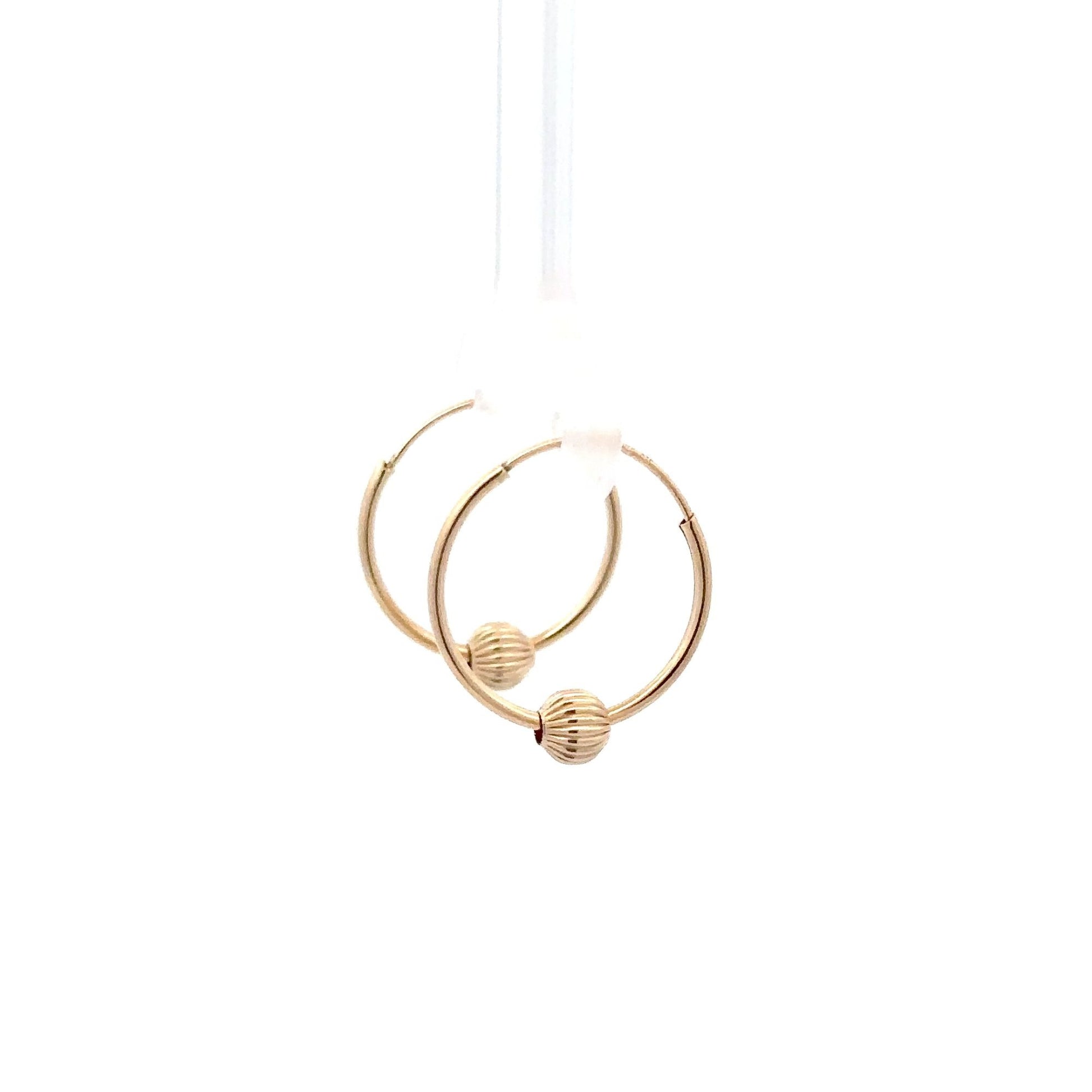 14k Gold Endless Tubular Hoops Earrings Continuous Size 15.5mm - Rafant