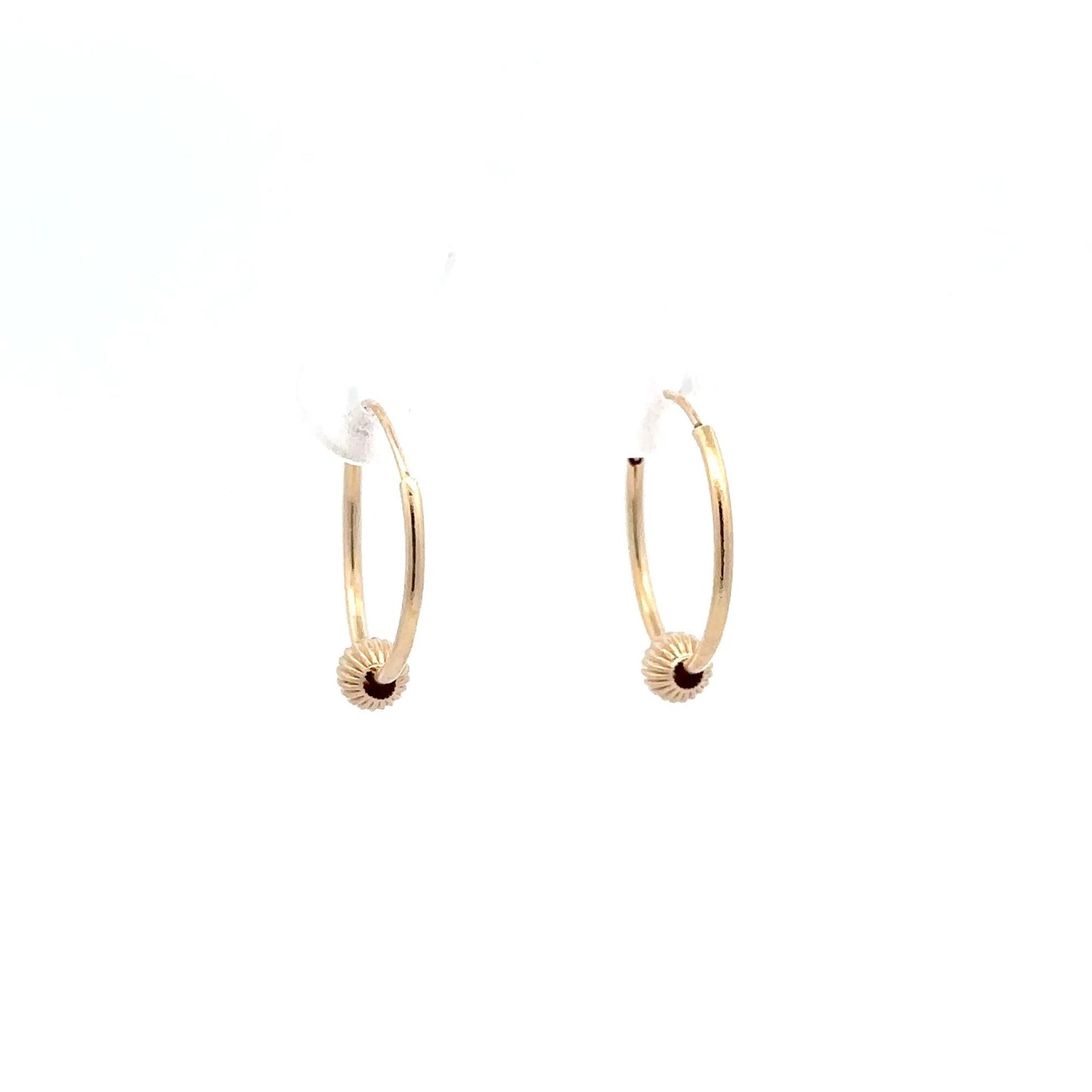 14k Gold Endless Tubular Hoops Earrings Continuous Size 15.5mm - Rafant