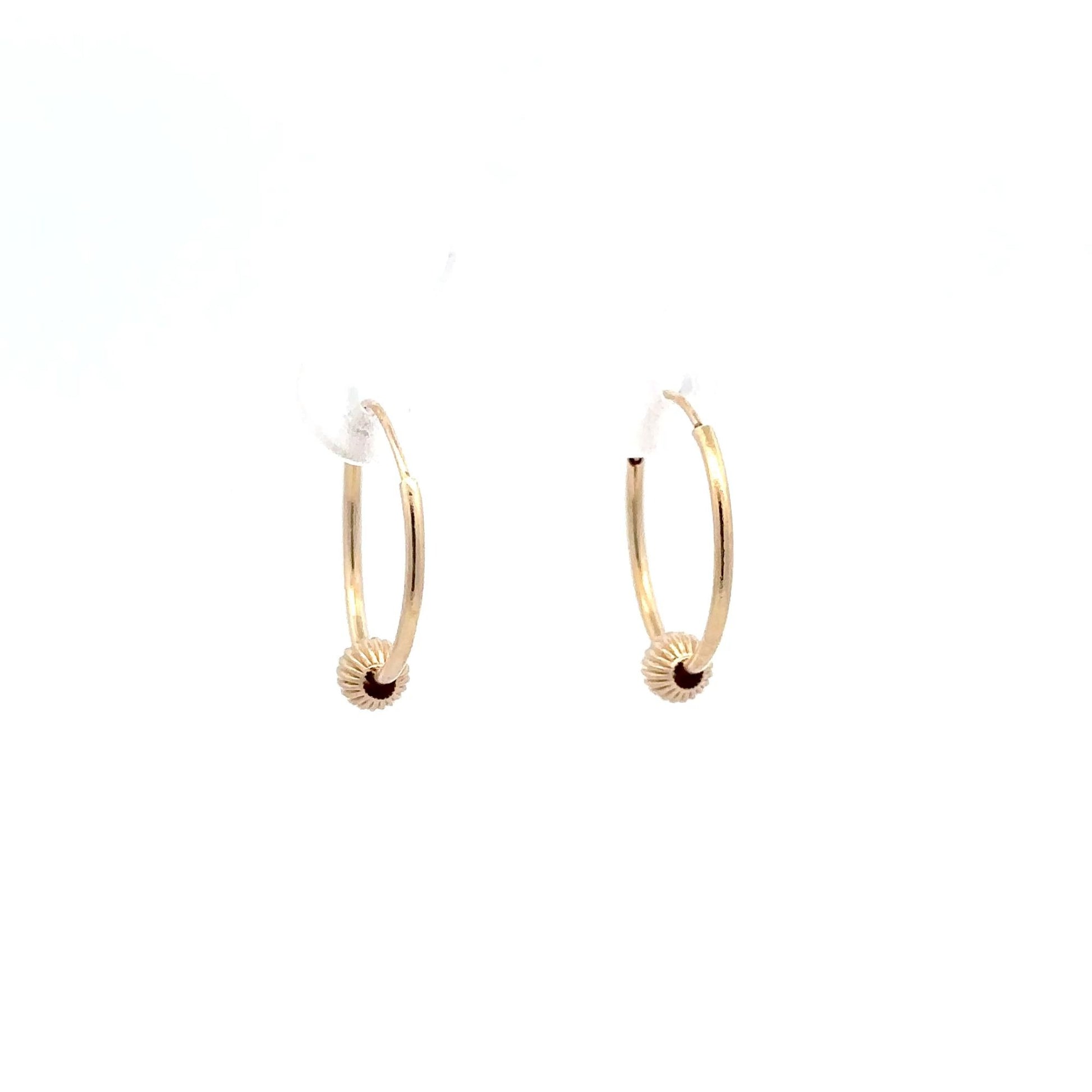 14k Gold Endless Tubular Hoops Earrings Continuous Size 15.5mm - Rafant