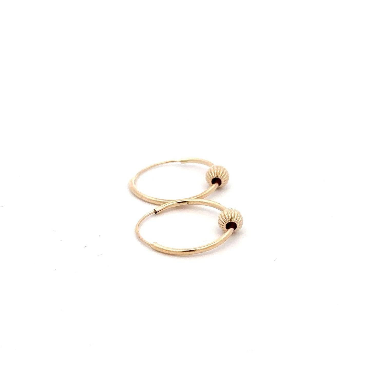 14k Gold Endless Tubular Hoops Earrings Continuous Size 15.5mm - Rafant