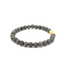 Load image into Gallery viewer, 18K Gold Pixiu Piyao Bracelet Elastic Natural Gemstones Pyrite 6mm - Rafant
